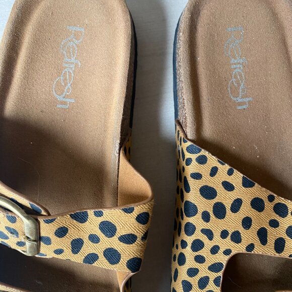 Refresh Comfy Casual Leopard Print Buckle Sandals Leo Slides 8.5 - Picture 5 of 10